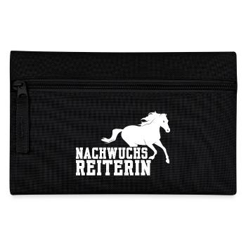 Geschenkidee Pferde Pferd Reiten Hobby Spruch - Federtasche - Schwarz - Vorne