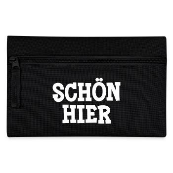 Schön hier, Ideales Motiv für Leute mit Humor - Federtasche - Schwarz - Vorne