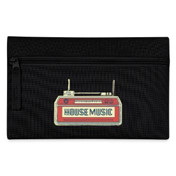 Retro radio with house music lettering. - Pencil Case - black - Front