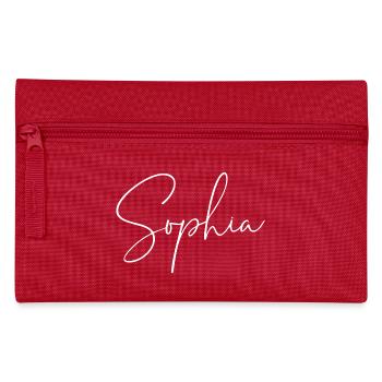 Sophia / Handwriting Design (White) - Pencil Case - red - Front