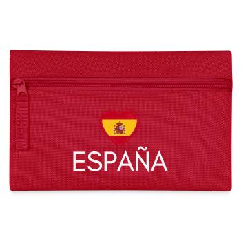 Herz mit spanischer Flagge, spanischer Stolz - Federtasche - Rot - Vorne