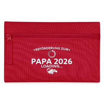 Vaterschaft Schwangerschaftsverkündung 2026 Papa - Federtasche - Rot - Vorne
