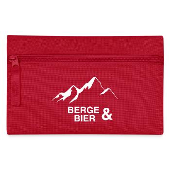 Berge und Bier Berglandschaft Wandern - Federtasche - Rot - Vorne