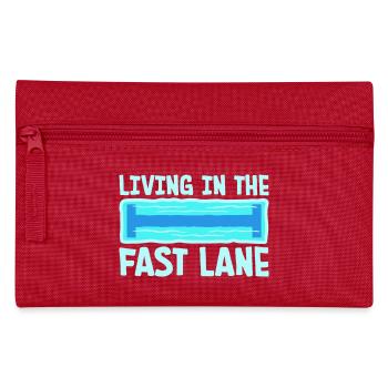 Life In The Fast Lane Schwimmer Lustig Pool Spruch - Federtasche - Rot - Vorne