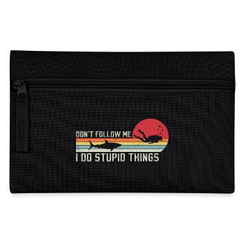 don't follow me i do stupid things scuba diving - Pencil Case - black - Front