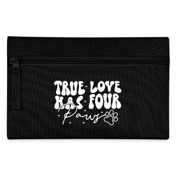 Dog True Love Has Four Paws Dog Owner Wau - Pencil Case - black - Front