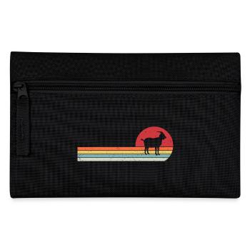 Retro Ziege T-Shirt - Federtasche - Schwarz - Vorne