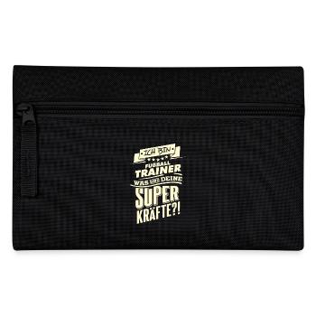 Superkräfte Fußball-Trainer RAHMENLOS Geschenk - Federtasche - Schwarz - Vorne