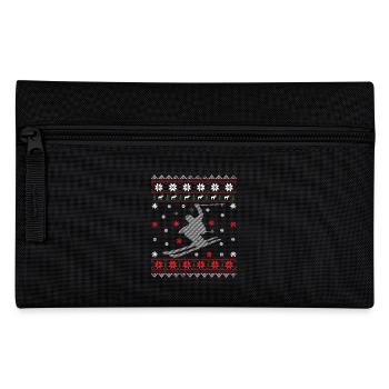 Skifahren - Ugly Christmas - Federtasche - Schwarz - Vorne
