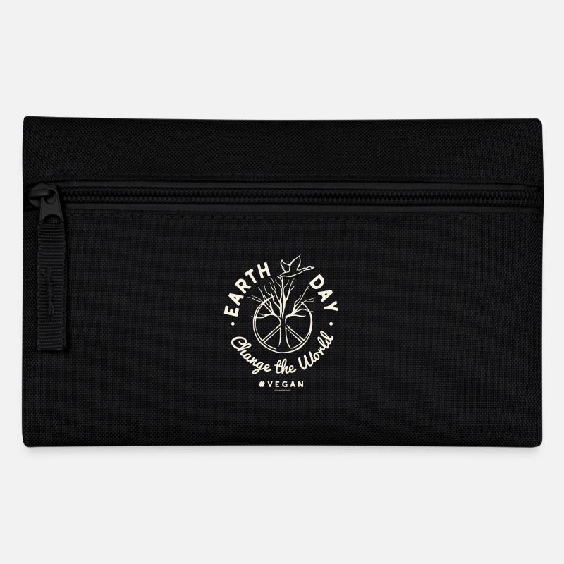 Vegan TShirt Change the World (Earth Day) - Federtasche - Schwarz