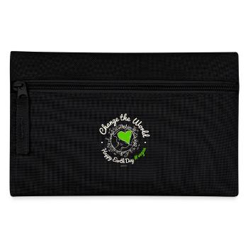 Végétalien T-shirt « changer le monde » (Jour de la Terre) - Trousse - noir - Devant