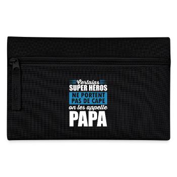 "Papa Super-héro" t-shirt humour papa père - Trousse - noir - Devant