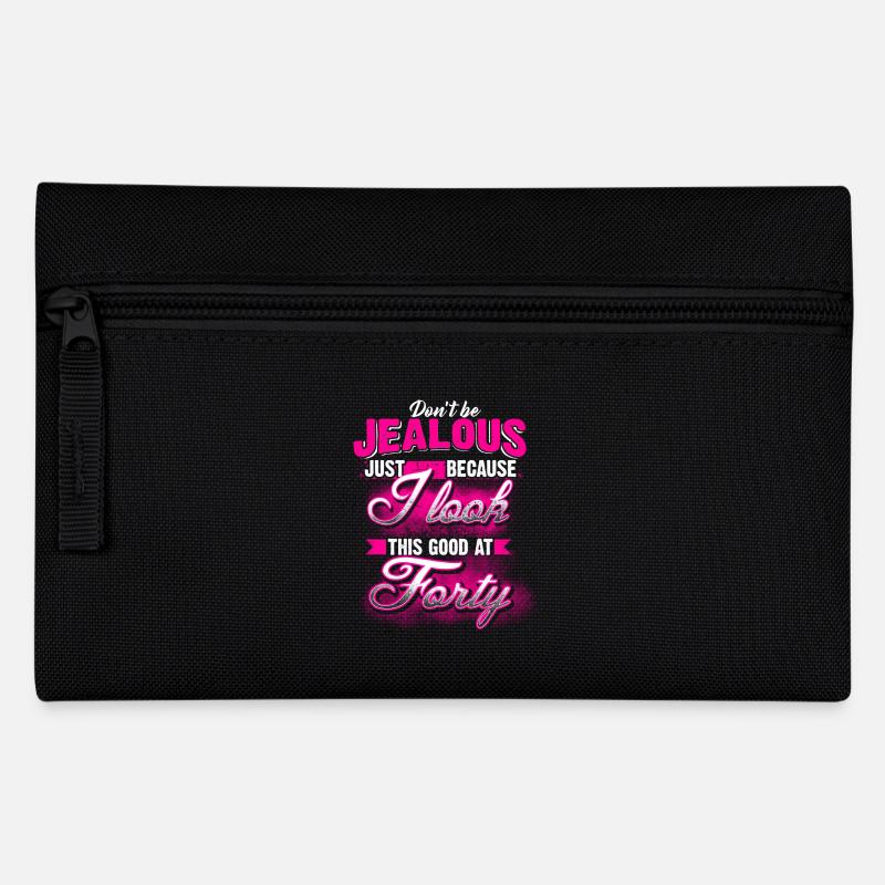 40 - Geburtstag - Don't be jealous - EN - Federtasche - Schwarz