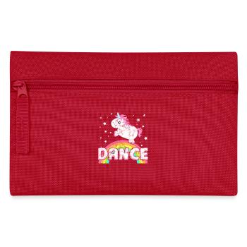 Cooles Ironisches Dance Musik Einhorn - Federtasche - Rot - Vorne
