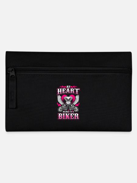 My Heart Belongs To A Biker - EN - Pencil Case - black