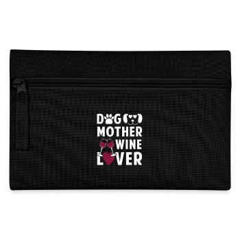 Dog mother wine lover - Pencil Case - black - Front