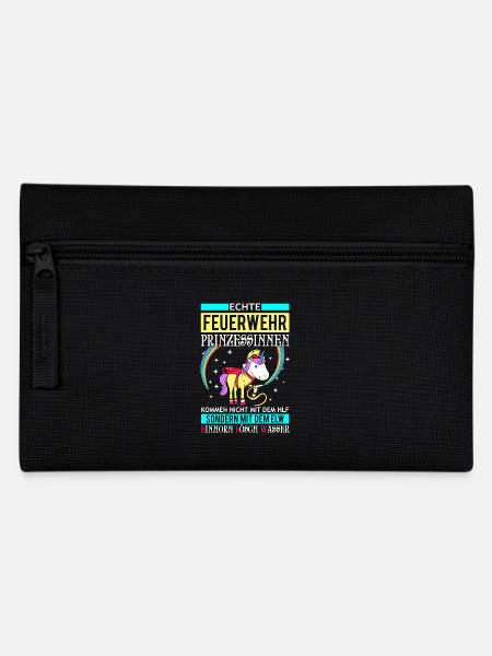 Feuerwehr Prinzessin - Einhorn - Federtasche - Schwarz