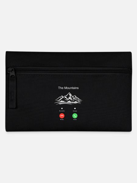 Berge Anruf Geschenk Handy Alpen Wandern Natur - Federtasche - Schwarz