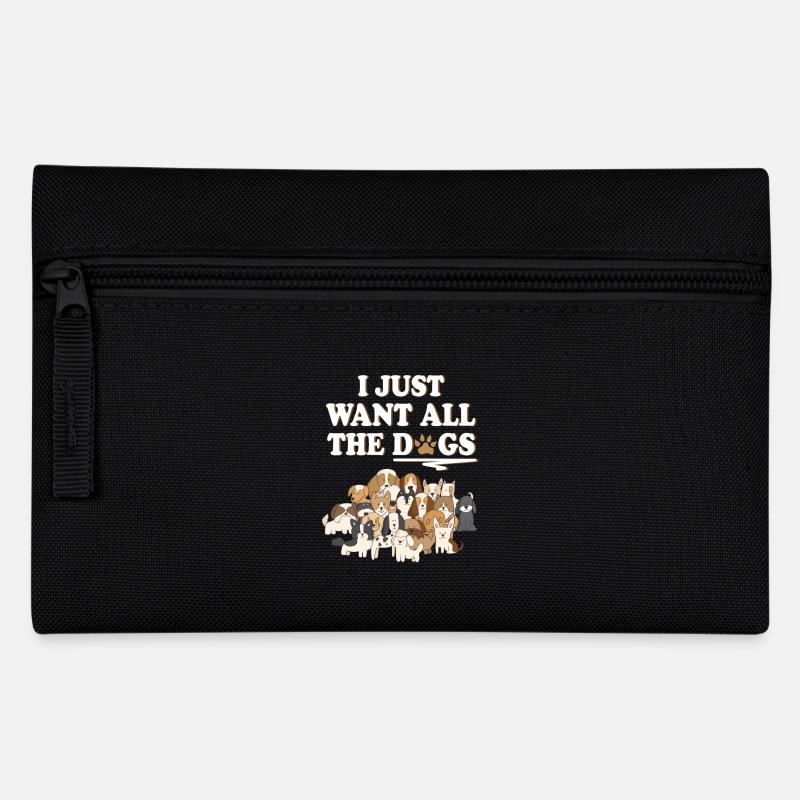 ICH WILL ALLE HUNDE! Hundefreund Hund Geschenk - Federtasche - Schwarz