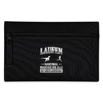 Lustiges Laufen Läufer Shirt Bisschen Motivation - Federtasche - Schwarz - Vorne