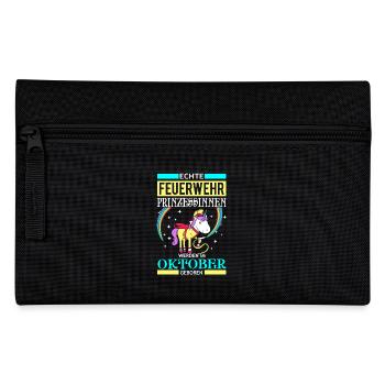 October - fire princess - birthday - Unicorn - DE - Pencil Case - black - Front