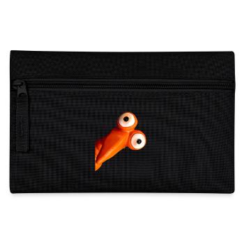 Funny orange bird with big eyes - Pencil Case - black - Front