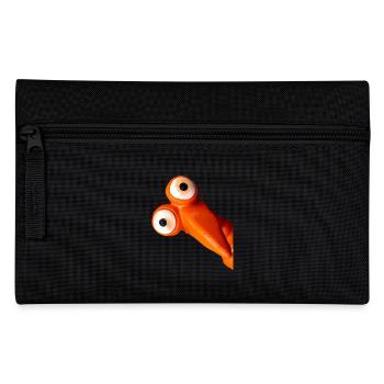 Funny orange bird with big eyes - Pencil Case - black - Front