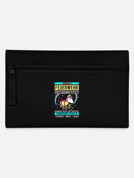 Feuerwehr Prinzessin - Einhorn Lösch Wagen - Federtasche - Schwarz