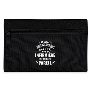 "Pas parfaite" t-shirt humour infirmière - Trousse - noir - Devant