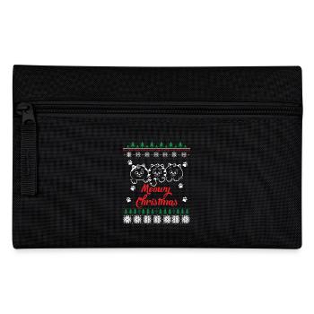 Ugly Christmas Sweater Meowy Christmas - Pencil Case - black - Front