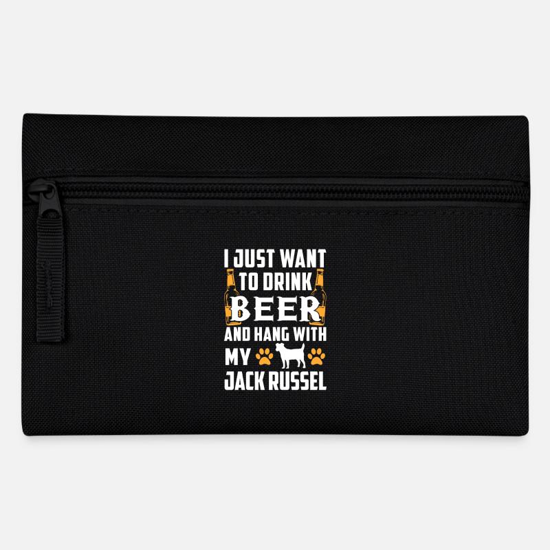 Beer and Jack Russel - Pencil Case - black