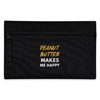 Peanut Butter Makes me happy - Erdnuss Butter Tee - Federtasche - Schwarz - Vorne