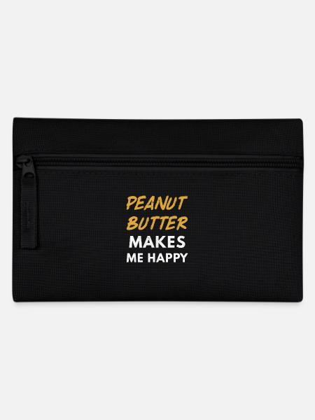 Peanut Butter Makes me happy - Erdnuss Butter Tee - Federtasche - Schwarz