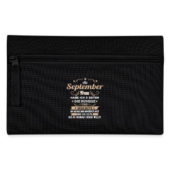 Als September Frau habe ich 3 Seiten Geschenk - Federtasche - Schwarz - Vorne