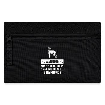 Funny Greyhound Gift Idea - Pencil Case - black - Front