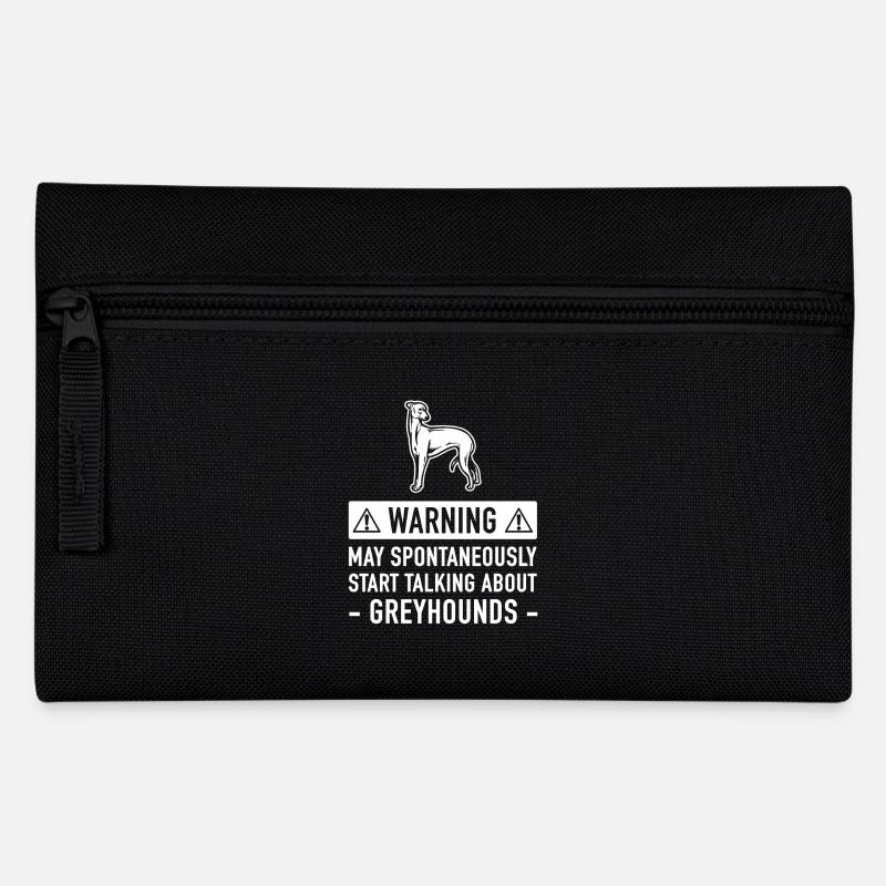 Funny Greyhound Gift Idea - Pencil Case - black