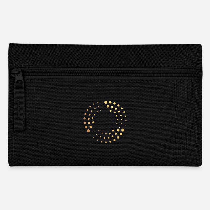 golden dots - Pencil Case - black