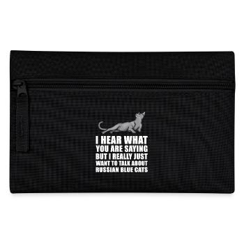 Russische blaue Katze nettes Geschenk - Federtasche - Schwarz - Vorne