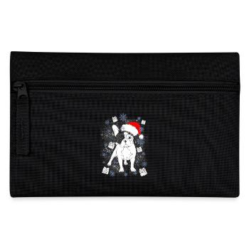 French Bulldog Santa Christmas gift - Pencil Case - black - Front