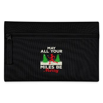 May all your Miles be Merry Running Geschenk Gift - Federtasche - Schwarz - Vorne