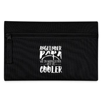 Cooler Papa Angeln Angler Angel Fischer Fische Aal - Federtasche - Schwarz - Vorne