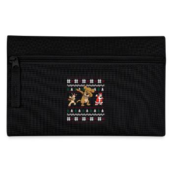 Ugly Sweater Hund Geschenk Dab Weihnachten - Federtasche - Schwarz - Vorne