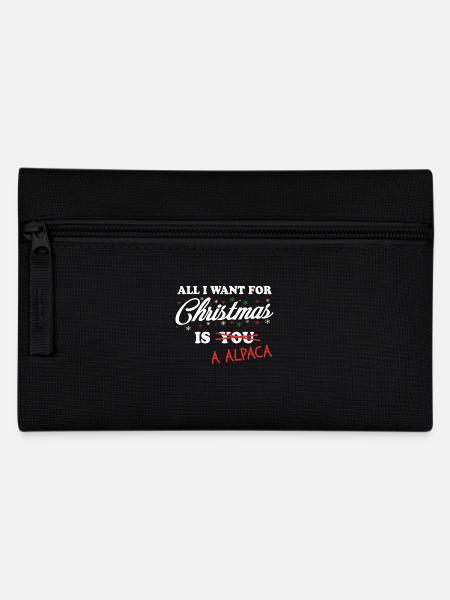 All I Want For Christmas is A Alpaca Alpacka - Federtasche - Schwarz