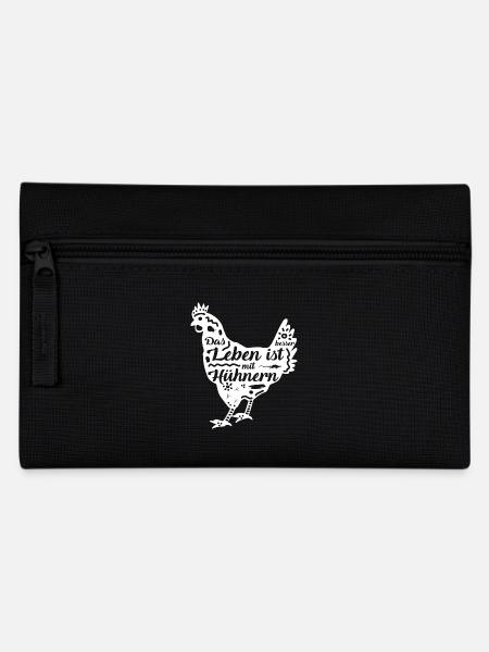 Huhn | Henne | Das Leben ist besser mit Hühnern - Federtasche - Schwarz