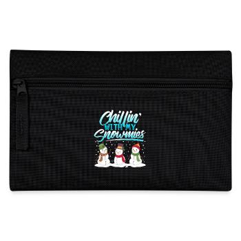 Schneemann Chillen Winter Weihnachten Geschenk - Federtasche - Schwarz - Vorne