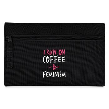 I Run On Coffee And Feminism - Pencil Case - black - Front