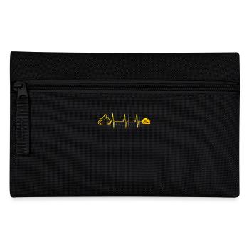 Motorrad Love Herzschlag Geschenk EKG Puls Biker - Federtasche - Schwarz - Vorne