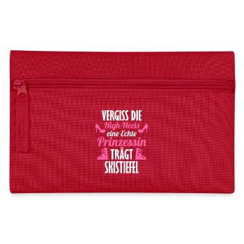 Eine echte Prinzessin trägt Skistiefel - Federtasche - Rot - Vorne