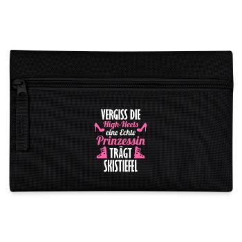 Eine echte Prinzessin trägt Skistiefel - Federtasche - Schwarz - Vorne