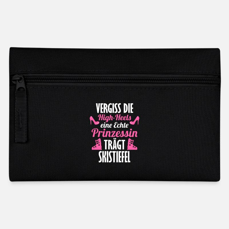 Eine echte Prinzessin trägt Skistiefel - Federtasche - Schwarz